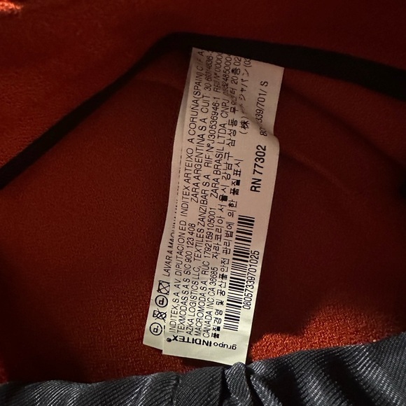 Zara Women’s Pants S Small Cropped Classic Rust Viscose - Picture 4 of 6